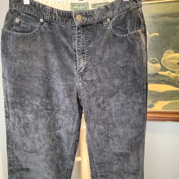 Vintage Y2K 2000s Corduroy Pants Eddie Bauer Womens Size Tall 8 Black - Picture 9 of 10